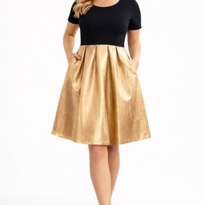 LuLaRoe Black and Gold Dress